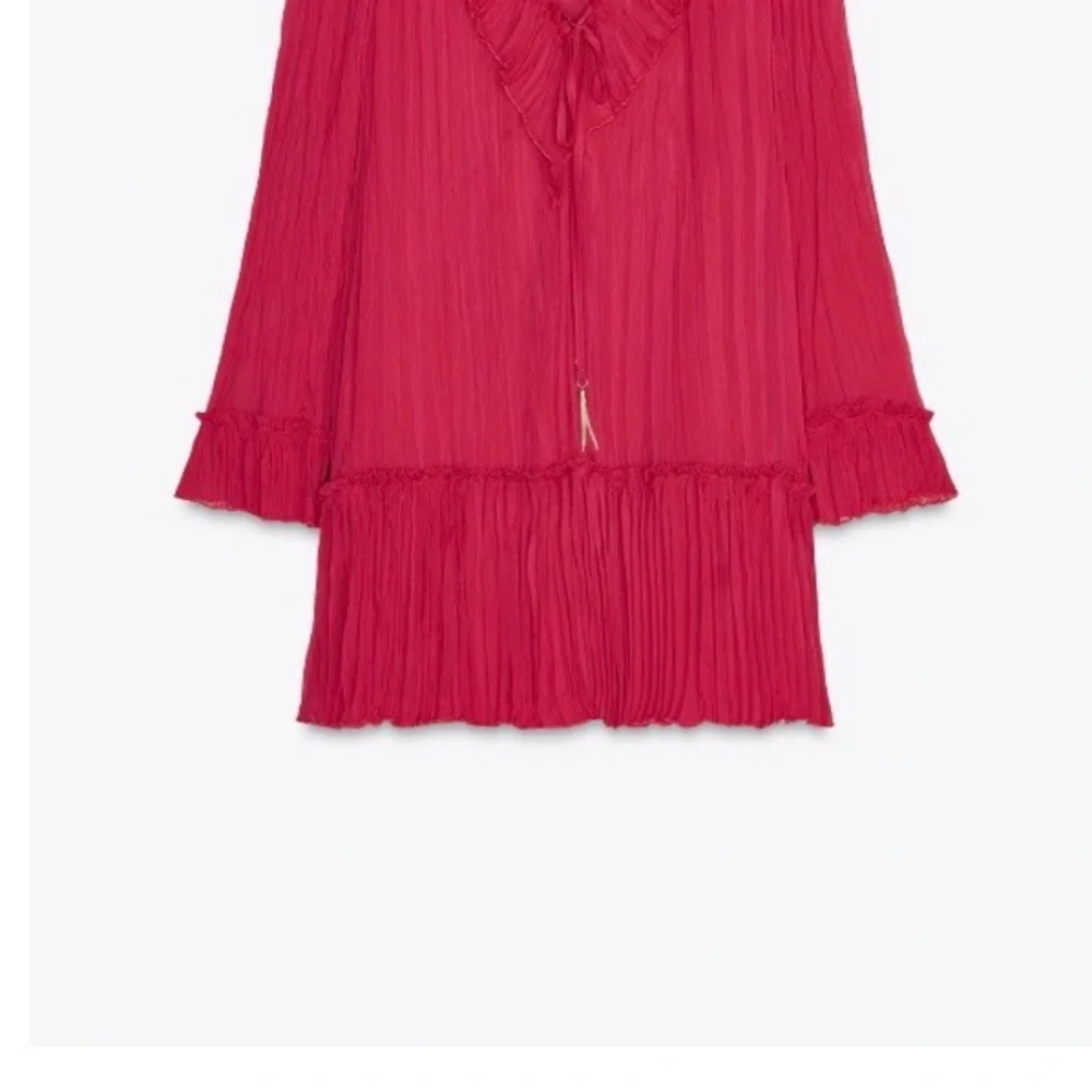 Chic Red Ruffled Dress - Picture 8 of 8